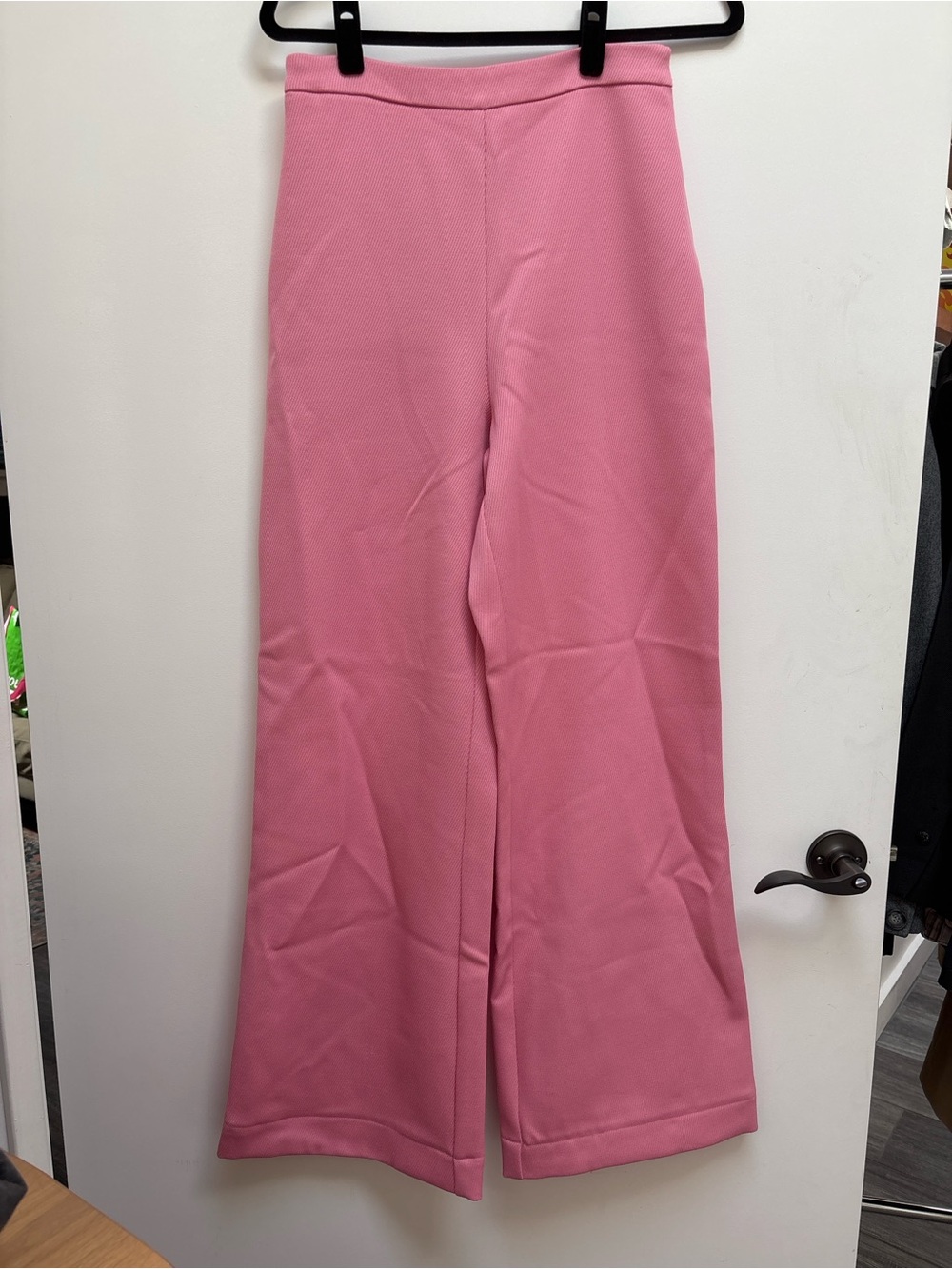 High-Rise Wide-Leg Pink Trousers for Women